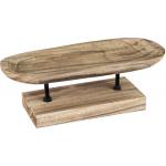 Kobe Show Oval Natural L 43x20x16 cm ovale houten schaal op standaard